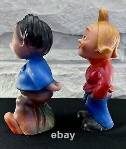 Extremely Rare Max & Moritz Germany's two naughty boys Rubber Figurines 6-7tall