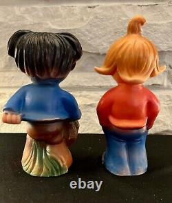Extremely Rare Max & Moritz Germany's two naughty boys Rubber Figurines 6-7tall