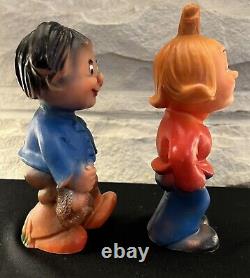 Extremely Rare Max & Moritz Germany's two naughty boys Rubber Figurines 6-7tall