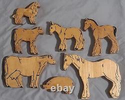 FARM BLOCKS Lot, 14 Rare Midcentury 1950s Community Playthings Wooden Blocks