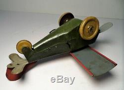 Ferdinand Strauss 1920's Wind-up Airplane MAILPLANE Tin Toy Plane