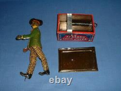 Ferdinand Strauss Working Tin Windup Tombo the Alabama Coon Jigger Toy, Box