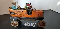 Fine Original 1920s Amos'n' Andy Louis Marx Tin Taxi Wind Up Toy Works Video