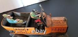Fine Original 1920s Amos'n' Andy Louis Marx Tin Taxi Wind Up Toy Works Video