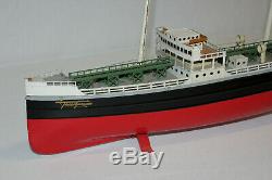 Fleischmann German Tin Painted Wind Up Esso Oil Tanker Ship Boat withKey Ex+ L@@K
