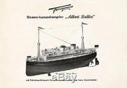Fleischmann Ocean liner Albert Ballin Tin Toy Steam Ship hand painted 50 cm boat