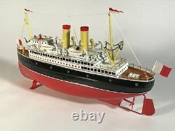 GEBR. FLEISCHMANN 18 CLOCKWORK OCEAN LINER Ca. 1930 RESTORED