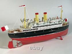 GEBR. FLEISCHMANN 18 CLOCKWORK OCEAN LINER Ca. 1930 RESTORED