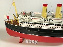 GEBR. FLEISCHMANN 18 CLOCKWORK OCEAN LINER Ca. 1930 RESTORED