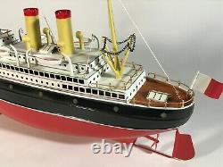 GEBR. FLEISCHMANN 18 CLOCKWORK OCEAN LINER Ca. 1930 RESTORED