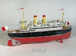 GEBR. FLEISCHMANN 18 CLOCKWORK OCEAN LINER Ca. 1930 RESTORED