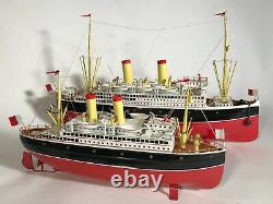 GEBR. FLEISCHMANN 18 CLOCKWORK OCEAN LINER Ca. 1930 RESTORED