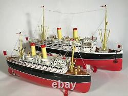 GEBR. FLEISCHMANN 24 CLOCKWORK OCEAN LINER Ca. 1930 RESTORED