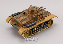 GESCHA Blech Panzer Uhrwerk 30's Vintage Tin Toy Tank Wind Up