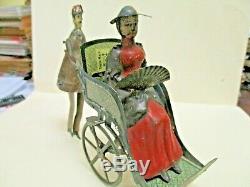 German 1910s Lehmann Tin Litho Wind Up Toy Going To The Fair Original Working
