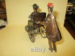 German 1910s Lehmann Tin Litho Wind Up Toy Going To The Fair Original Working