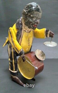 German Tin Wind Up Handpainted Black Man One Band Man Gunthermann Issmayer M&K