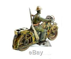 Germany 40's Cko Kellerman Military Motorcycle Lithograph Tin A754