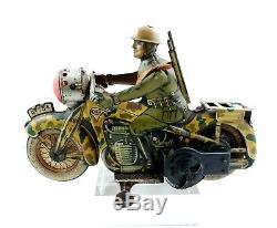 Germany 40's Cko Kellerman Military Motorcycle Lithograph Tin A754