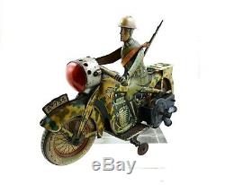 Germany 40's Cko Kellerman Military Motorcycle Lithograph Tin A754