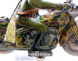 Germany 40's Cko Kellerman Military Motorcycle Lithograph Tin A754