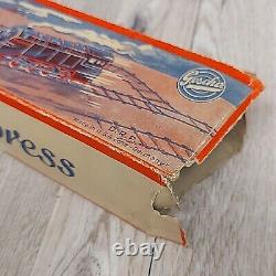 Gescha Tin Litho Toy Train Wind up Bump Go Track Station Carton Occupied Germany