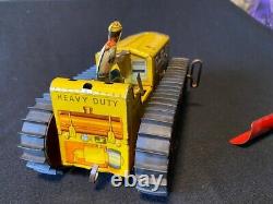 Giant Climbing Tractor Set, Marx, wind-up WORKS, Tin Toy, Caterpillar