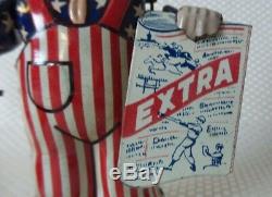 Great Vintage 1945-52 Occupied Japan NEWSPAPER BOY Wind-Up Toy Working