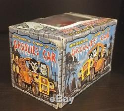 Groolies Car Yonezawa Tin Windup Frankenstein Dracula Vintage 1960's Monster Toy