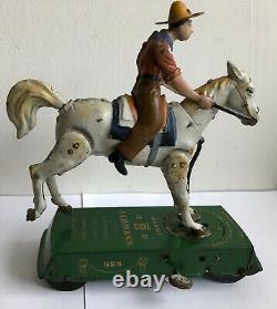 HARD TO FIND c. 1910's Lehmann BUCKING BRONCHO Tin Litho WILD WEST Windup Toy