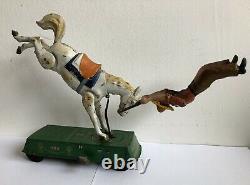 HARD TO FIND c. 1910's Lehmann BUCKING BRONCHO Tin Litho WILD WEST Windup Toy