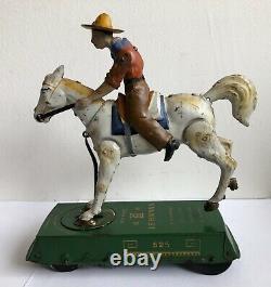 HARD TO FIND c. 1910's Lehmann BUCKING BRONCHO Tin Litho WILD WEST Windup Toy