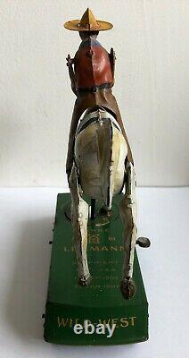 HARD TO FIND c. 1910's Lehmann BUCKING BRONCHO Tin Litho WILD WEST Windup Toy