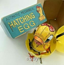 HATCHING EGG AUTOMATIC MECHANICAL Chicken Tin NY WIND UP Toy JAPAN Hard 8s Magic