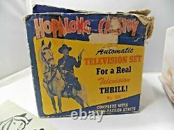 Hopalong Cassidy Automatic Wind Up Toy Television by Automatic Toy Co. & Box