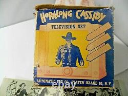 Hopalong Cassidy Automatic Wind Up Toy Television by Automatic Toy Co. & Box