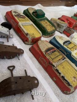 Huge Lot Vintage Courtland Tin Litho Toys Parts/repair