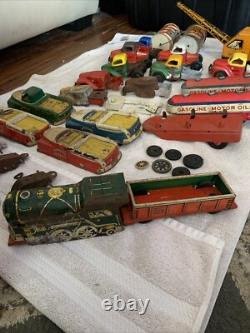Huge Lot Vintage Courtland Tin Litho Toys Parts/repair