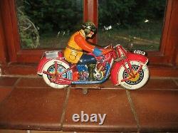 Huge Size Jml Motorcycle Moto France 1930 Vintage Tinplate Wind Up Tin Litho Toy