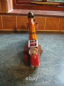 Huge Size Jml Motorcycle Moto France 1930 Vintage Tinplate Wind Up Tin Litho Toy