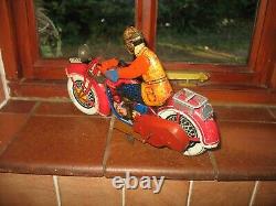 Huge Size Jml Motorcycle Moto France 1930 Vintage Tinplate Wind Up Tin Litho Toy