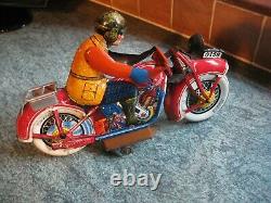 Huge Size Jml Motorcycle Moto France 1930 Vintage Tinplate Wind Up Tin Litho Toy