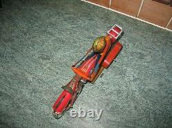 Huge Size Jml Motorcycle Moto France 1930 Vintage Tinplate Wind Up Tin Litho Toy