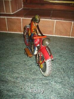 Huge Size Jml Motorcycle Moto France 1930 Vintage Tinplate Wind Up Tin Litho Toy