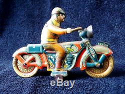INGAP Motorcycle 620 Lithographed Tin Toy Vintage 1930s Italy Clockwork Windup
