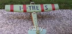 Ingap Linee Aeree Italiane Tin Airplane Toy 50 cm Vintage Wind Up Clockwork