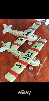 Ingap Linee Aeree Italiane Tin Airplane Toy 50 cm Vintage Wind Up Clockwork