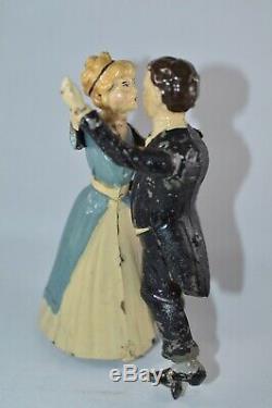 Issmayer 1905 Tango Couple Blue Dress Tin Windup OLD GREAT