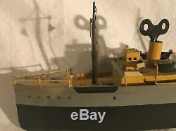 Ives Merchant Marine Tin Windup Ship Antique Toy Boat