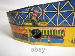 J5 Rare Henery Katz Coney Island Roller Coaster The Big Dip Tin Litho Wind-up